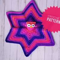 Crochet snuggler lovey pattern, owl blanket pattern, crochet owl blanket, crochet owl security blank