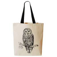 Owl Tote Bag, Bird, Snowy Owl Bag, Woodland Critter, Forest Animal, Beach Bag, Reusable Grocery Bag,