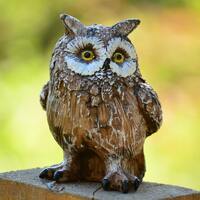 Brown and White Owl Figurine,Owl Home Decor,Birthday Gift,Shabby Chic Owl,Shabby Chic Decor,Owl Deco