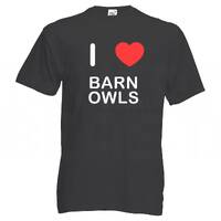 I Love Heart  Barn Owls - Quality Cotton Printed T Shirt