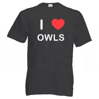 I Love Heart  Owls - Quality Cotton Printed T Shirt