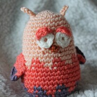 Sleepy Owl (Peach/Purple)