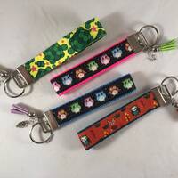 Cute Animal Key Fob Wristlet / Keychain / Owl / Turtle / Fox