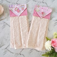 Girls Hanging Hand Towels Owls and Fairies | Bathroom Decor | Bathroom Accessories Pink | Grandaught