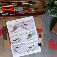 Printable Owl Valentines cards- PRINTABLE Bird Valentines Day Cards- PRINTABLE Watercolor Valentines