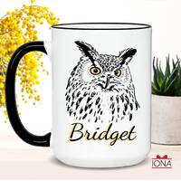 Owl Mug - Owl Gifts - Owl Coffee Cup - Personalized Name Owl Coffee Mug - Owl Custom Mug - Name Mug 