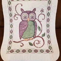 Cross-Stitched Lap/Baby Owl Quilt