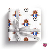 Ozzy owl gift wrap, owls wrapping paper,  Sheffield Wednesday gift wrap, wrapping paper for him, nov