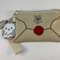 Cute magical letter clutch purse with an owl dangle