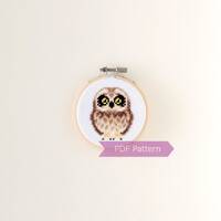 Hawaiian Short-Eared Owl (Pueo) cross stitch pattern PDF - Pueo embroidery - Instant download - Smal