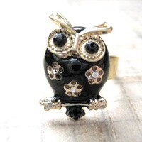 Black Owl Ring