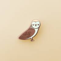 Barn Owl Enamel Pin - Cute Animal Pin, Pin Badge, Hard Enamel Pin, Animal Brooch, Lapel Pin, Small G