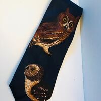Vintage Perry Ellis Portfolio Owl Necktie.