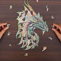 Mysterious Animal Wooden Jigsaw Puzzles (Owl, Dragon, Lynx, Squirrel)