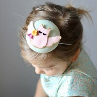 Little Girls Tea Party Hats, Toddler Girl Owl Headband, Pink Felt Fascinator, Animal Fascinator, Woo