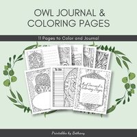 Owl Coloring Pages and Journal for Teens, Kids, and Adults | Crafts and Activities of Printable Fun 