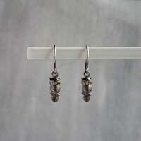 Tiny Owl Earrings, small owls earring, black owl earrings, gunmetal owl earring, little owl dangle,