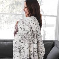 Adult Minky Blanket - Silver Snow Owl, Adult Throw, Adult Gift, Throw Blanket