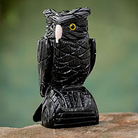 Owl Guardian, Onyx Bird Sculpture