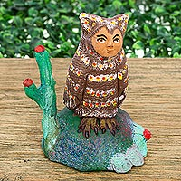 Owl Man, Owl Man Nahual Ceramic Sculpture