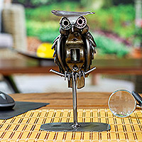 Owl Lookout, Hand Crafted Owl Metal Sculpture