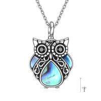 Owl Cremation Jewelry for Ashes Sterling Silver Abalone Shell Owl Urn Necklaces Gift for Women Frien