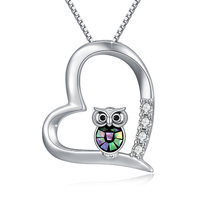 Owl Necklaces 925 Sterling Silver Heart Necklace Mama Necklace Owl Pendant Jewellery For Women Girls