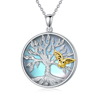 Sterling Silver Tree of Life Owl Pendant Necklace Jewelry Gifts