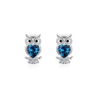925 Sterling Silver Owl Stud Earrings for Women