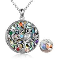 Sterling Silver Tree of Life Owl Locket Necklace That Holds Pictures