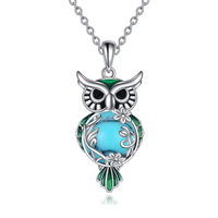 Sterling Silver Owl Pendant Necklace Jewelry Graduation Gifts