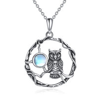 Sterling Silver Owl Tree of Life Necklace Owl Pendant Jewelry Gifts for Women