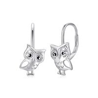Owl Earrings 925 Sterling Silver Owl Leverback Earrings Animal Jewelry for Women