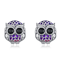 Sterling Silver Animal Owl Stud Earrings Jewelry Gifts for Women