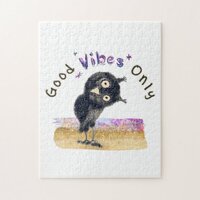 Good Vibes Only with Curious Owl Jigsaw Puzzle