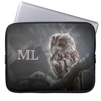 Night Owl Photo Monogram Laptop Sleeve