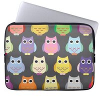 Colorful Owls Laptop Sleeve
