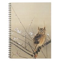 Early Plum Blossoms by Nishimura Goun, Vintage Owl Notebook