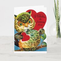 Vintage Owl Valentine's Day Card