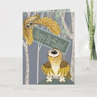 Barn Owl Happy Birthday! Card