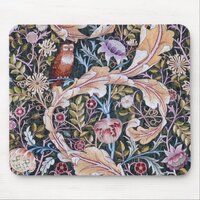 Owl and Flowers, William Morris Mouse Pad