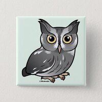 Eastern Screech Owl (Gray Phase) Pinback Button