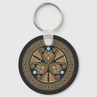 Celtic 3 Owls Keychain
