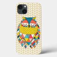 Aztec Tribal Modern Owl Illustration Samsung Note iPhone 13 Case