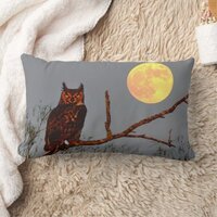Great Horned Owl | Full Moon Lumbar Pillow