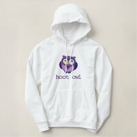 Customizable Text Hoot Owl Embroidered Apparel Embroidered Hoodie