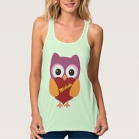 personalize custom love you heart love struck owl tank top