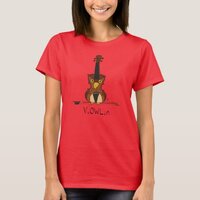Funny Violin Owl Animal Cute Kids Cartoon T-Shirt
