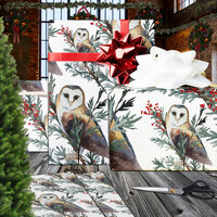 Barn Owls In A Juniper Tree Woodland Forest Wrapping Paper