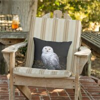 Majestic winter snowy owl outdoor pillow